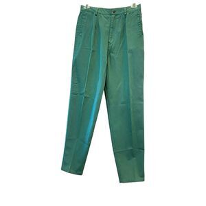 Y2K 16 TALL 32x32 Chino Pants YULETIDE Green Twill Straight Leg High Rise NEW